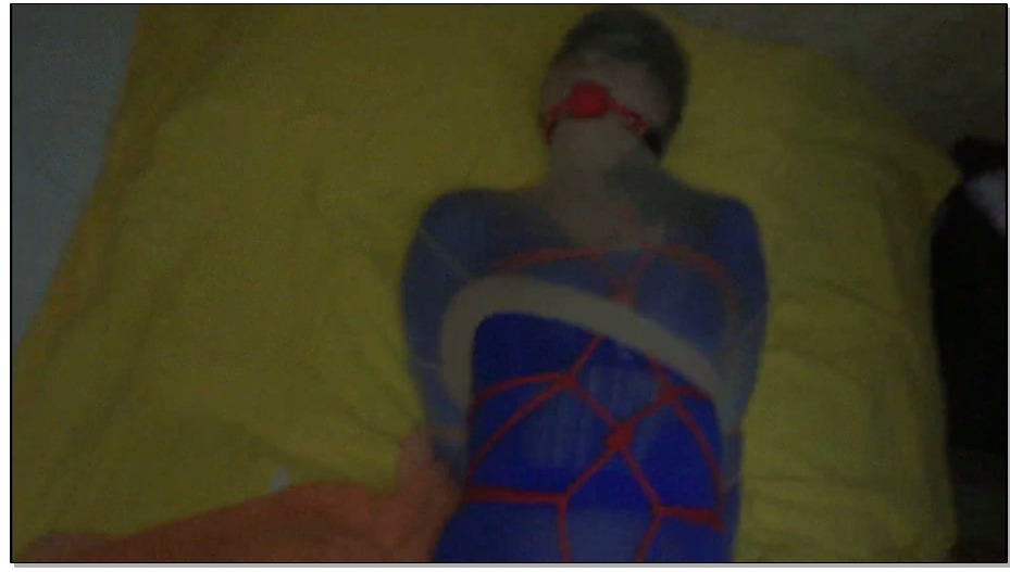 【JS原创】依依一身蓝红绳捆绑-肉丝木乃伊全包