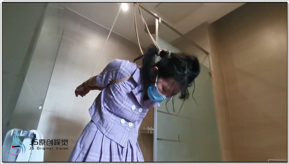 【JS原创】琳洛 后手吊 思袜堵嘴蒙眼 胶带封嘴 抽打