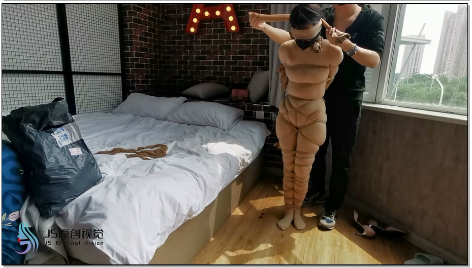 【JS原创】琳洛-肉色连体衣，全身连裤袜紧缚 蒙堵