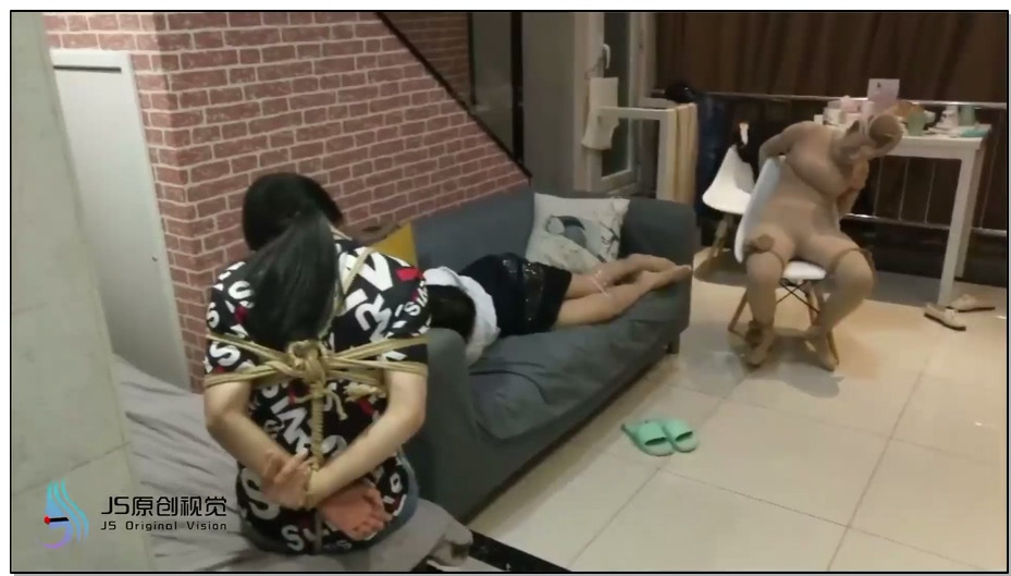 【JS原创】琳洛 小冷 凌熙 三个女人一场戏 绳子 胶带 连裤袜束缚 封堵 强震