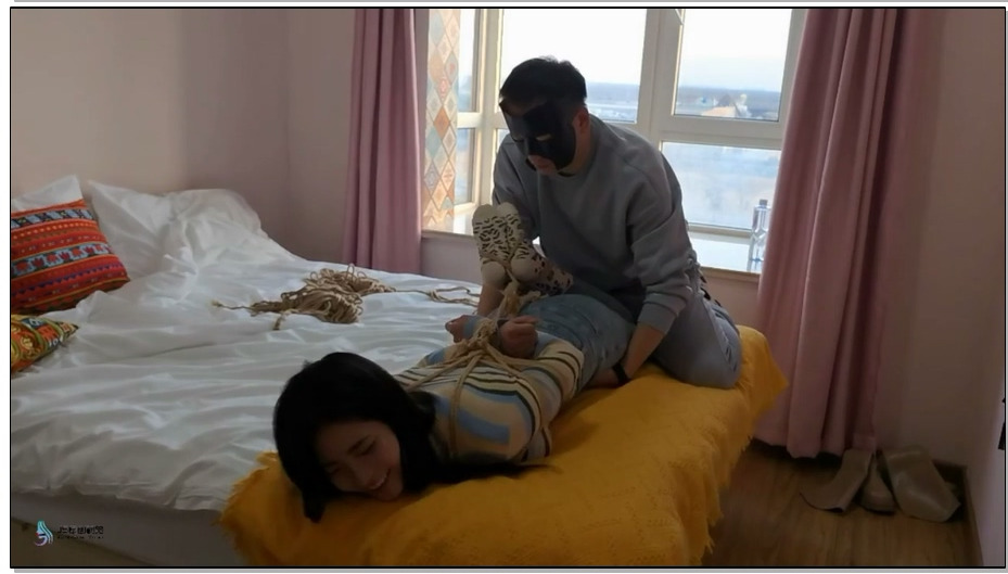 【JS原创】玖念 日式驷马捆绑股绳豹纹棉袜TK挠痒人肉抱枕