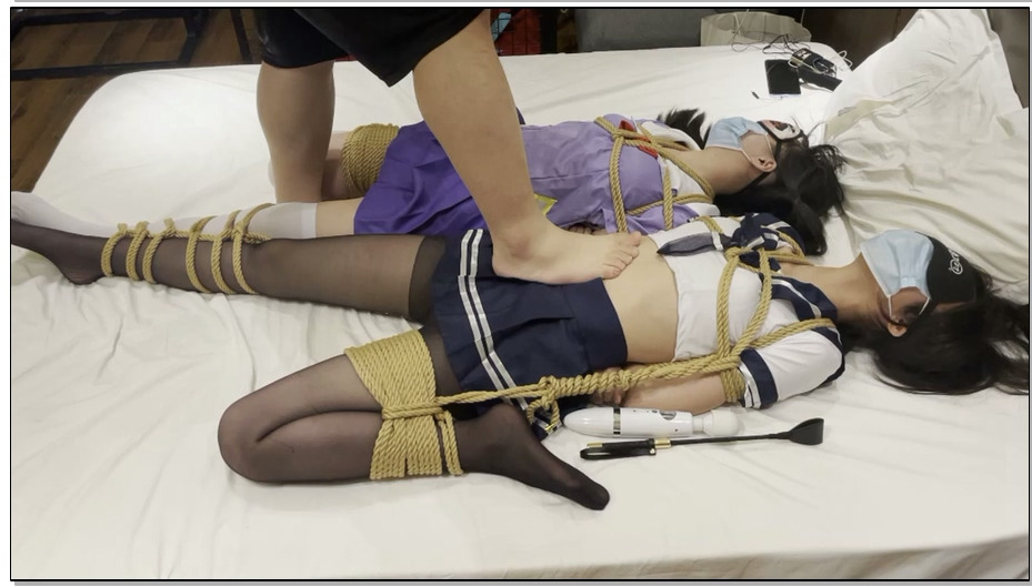 【杰仔】小茜和异梦的调教日记 泡泡机＋tk＋强高＋捆绑控制＋郊狼+口水+黑白丝