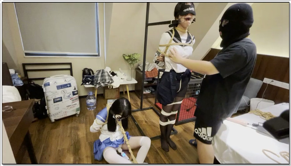 【杰仔】小茜和异梦的调教日记 泡泡机＋tk＋强高＋捆绑控制＋郊狼+口水+黑白丝