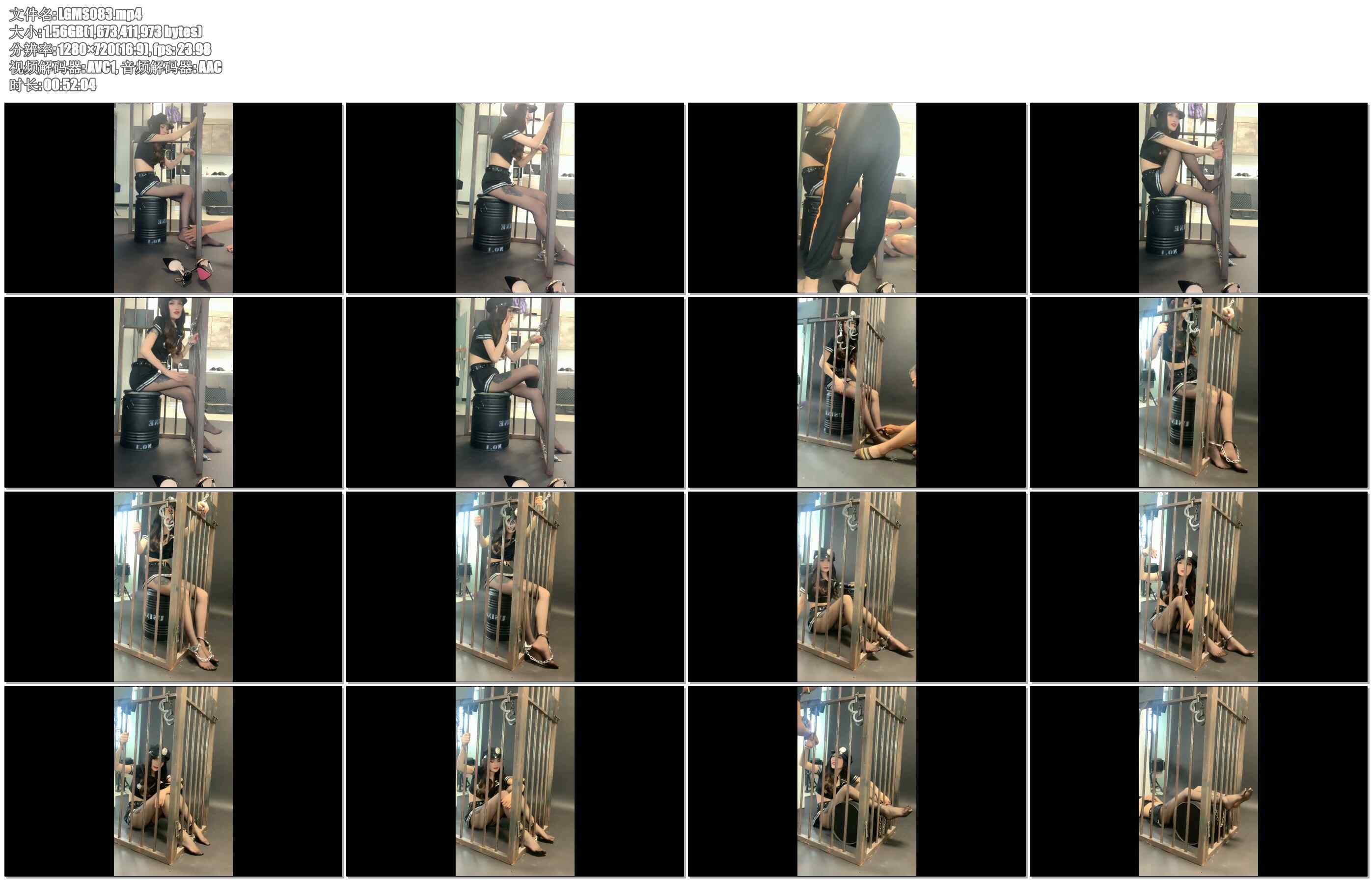 【丽柜美束】甜甜拘束直播 美女穿着情趣装丝袜被手铐各种拘束