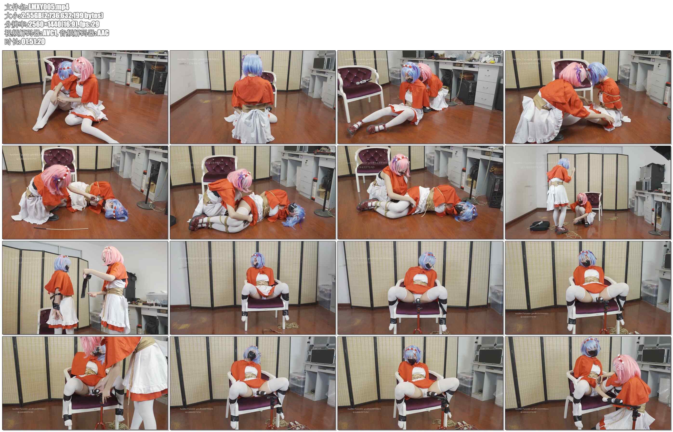 【LMXY】拉姆 蕾姆 COSPLAY 超长时间 百合虐向 小红帽双人COS 超长时间 强制GC TK