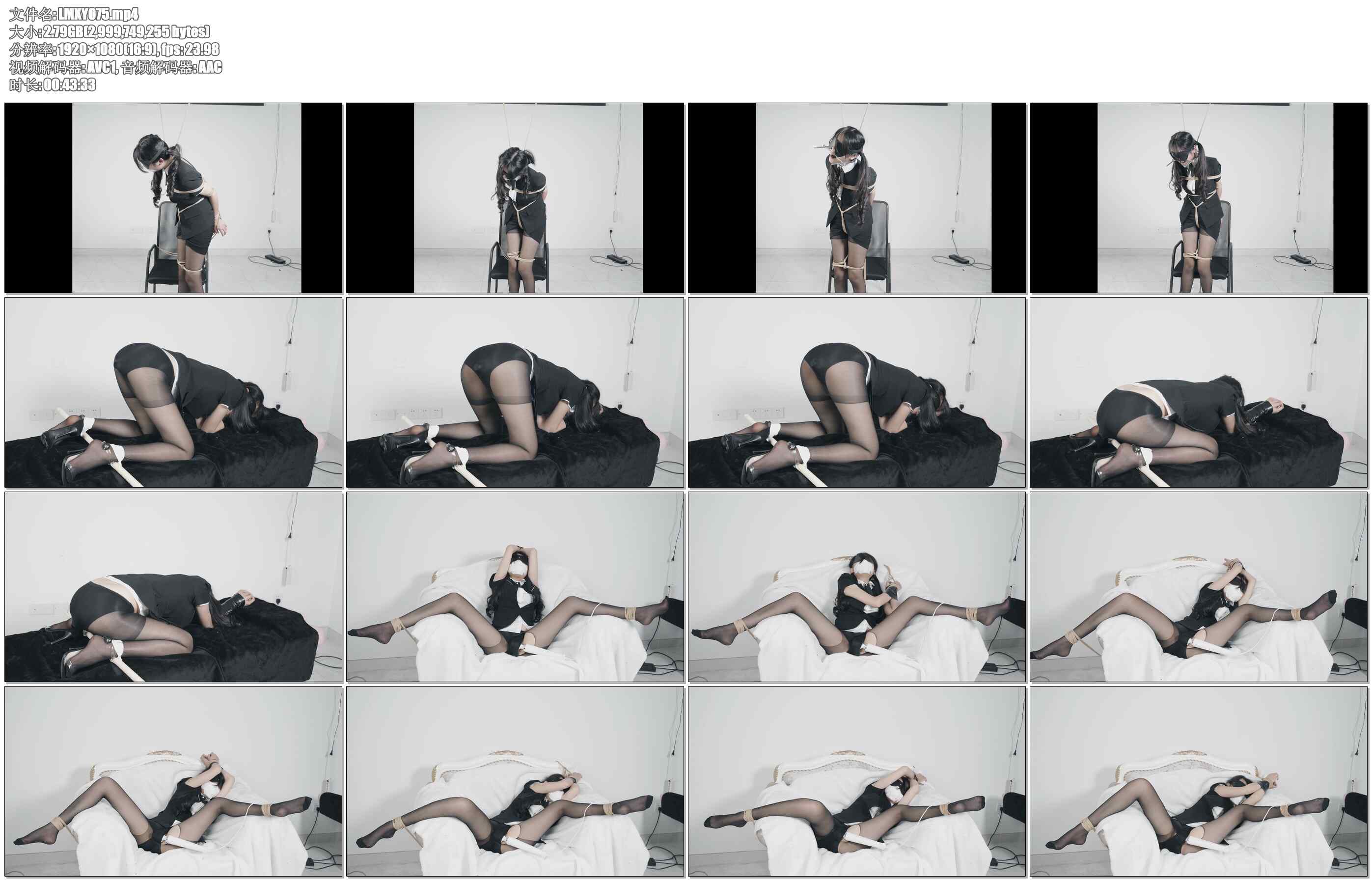 【LMXY】日记少女 黑丝OL 支架固定口球 开腿强高