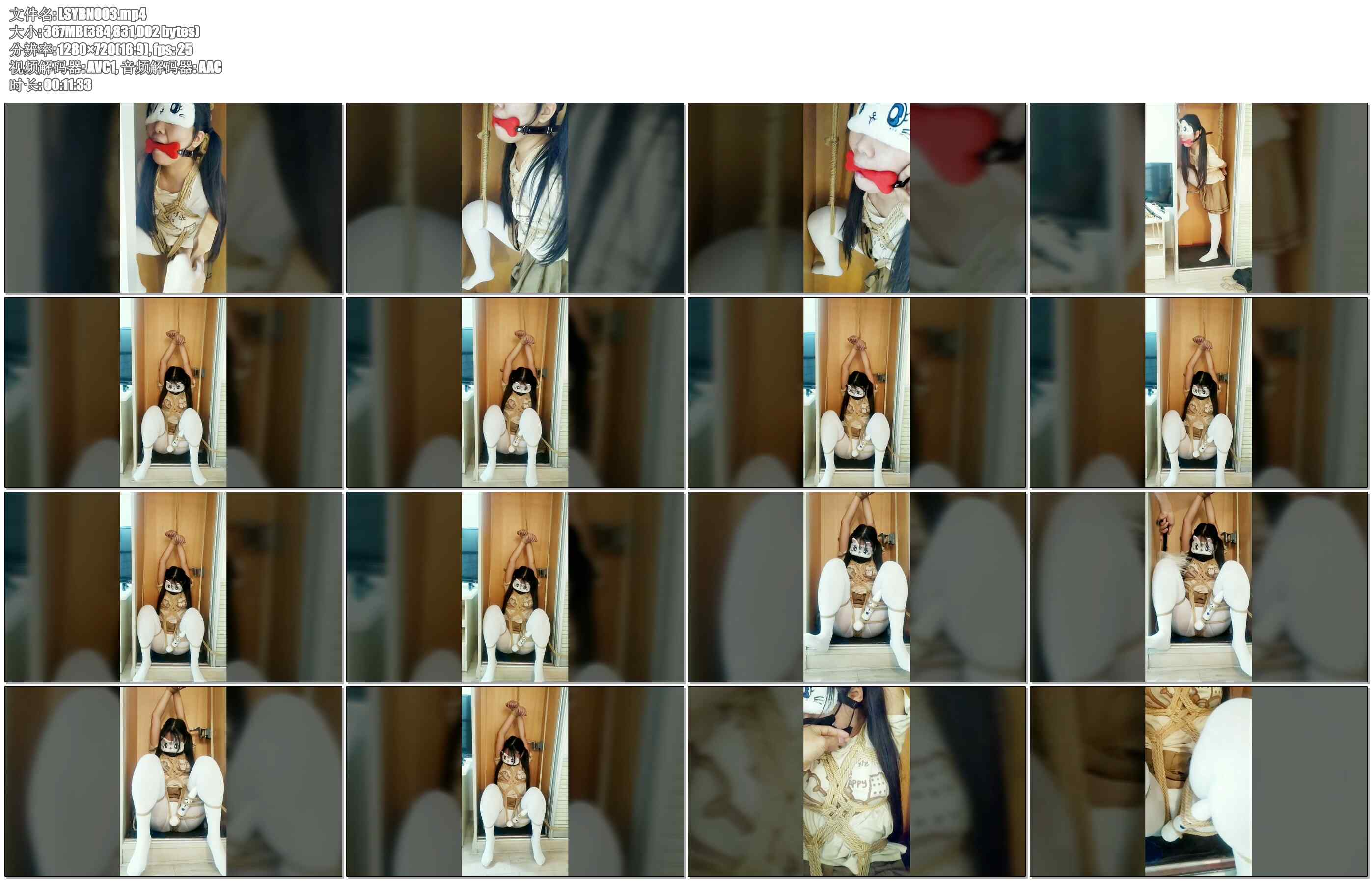 【冷少与贝娘】双马尾少女衣柜单腿吊+M开腿+口塞+鞭打