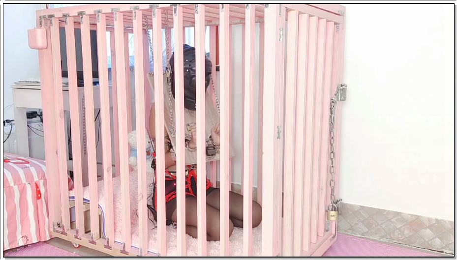 【冷少与贝娘】冷酱捆绑拘束带道具笼中定时锁逃脱