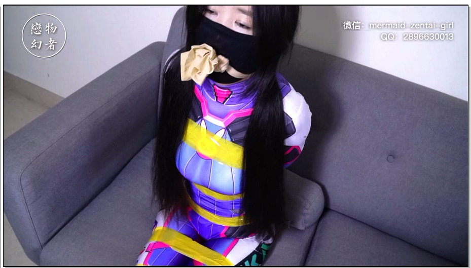【恋物幻者】快递员绑架小DVA+全身捆绑堵嘴+头套捏鼻呼吸抑制+tk挠脚+双层密闭塑料袋..