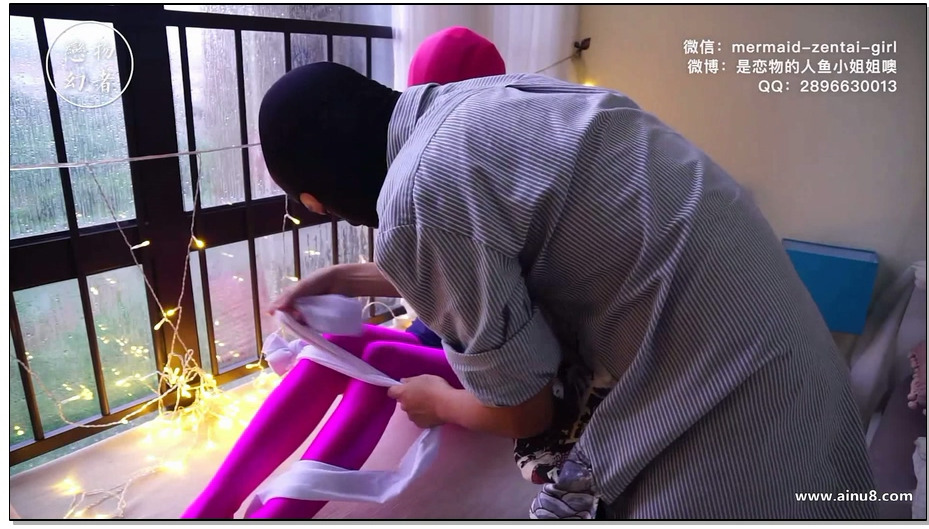 【恋物幻者】丫丫 两件zentai+单手套死库水+白丝勒嘴套头+两层泳帽套头+黑色sm头套一…