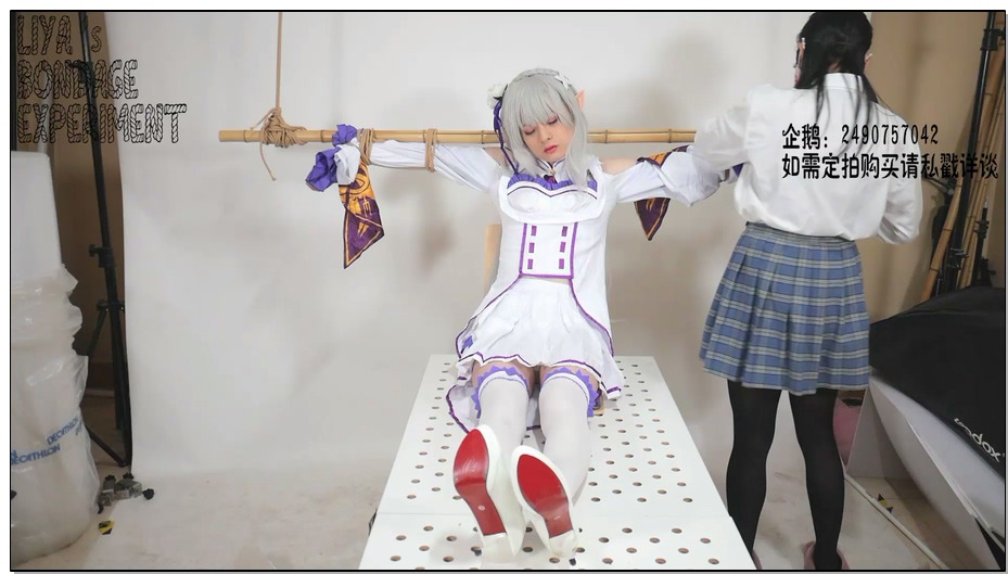 【莉雅】被神秘人蹲守的艾米莉亚 紧缚、拘束、固定、TK、棒棒 