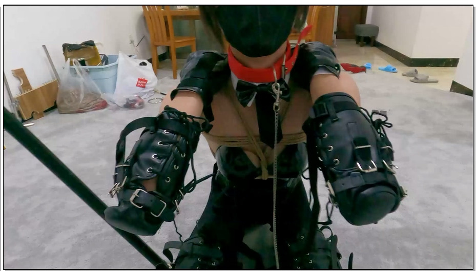 【面具男】来数数她GC了多少次 k9 兔女郎单手套高跟鞋玩具全开练习行走（伪娘）