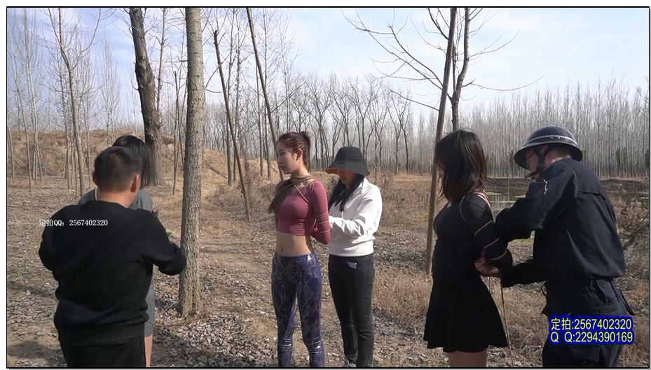 【MJ影视】野外惊魂 这是一场野外五花捆绑脚镣被枪决的三位漂亮美女