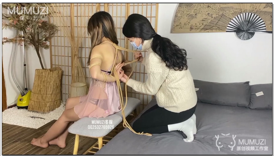 【MUMUZI】新模特桃子性感睡衣后手观音捆绑tj+强高呻吟真sao