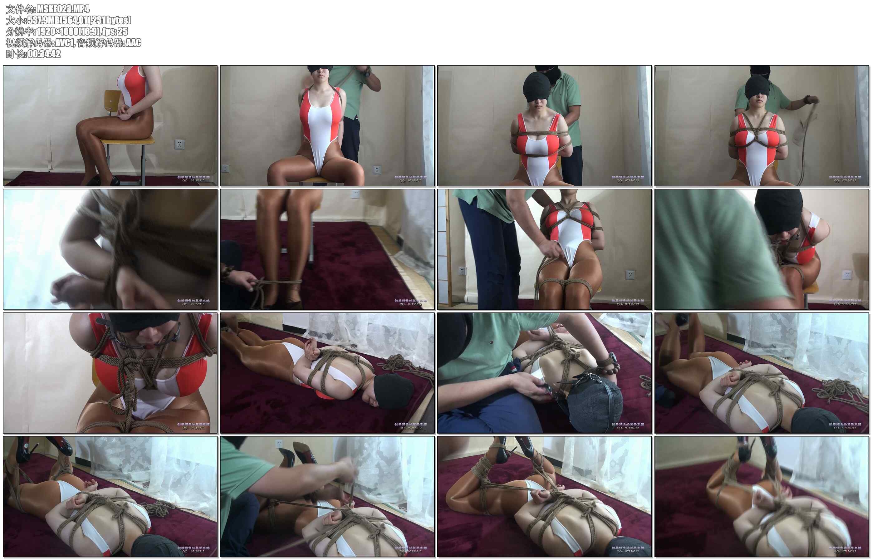 【美束咖啡】紧就一个字2 大胸妹丝光袜捆绑四马