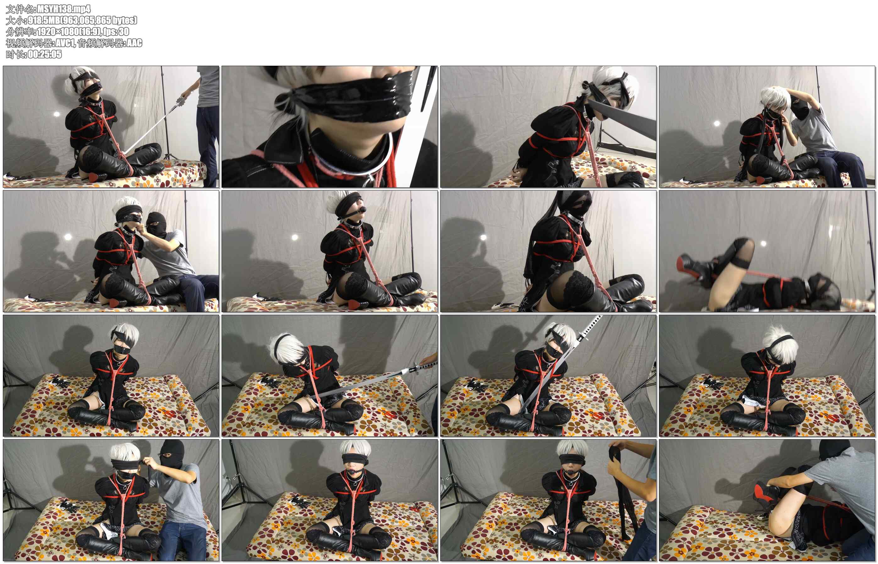 【美束映画】定拍小鱼 尼尔机械纪元同人COS 胡坐缚 丝袜套头口 挣扎