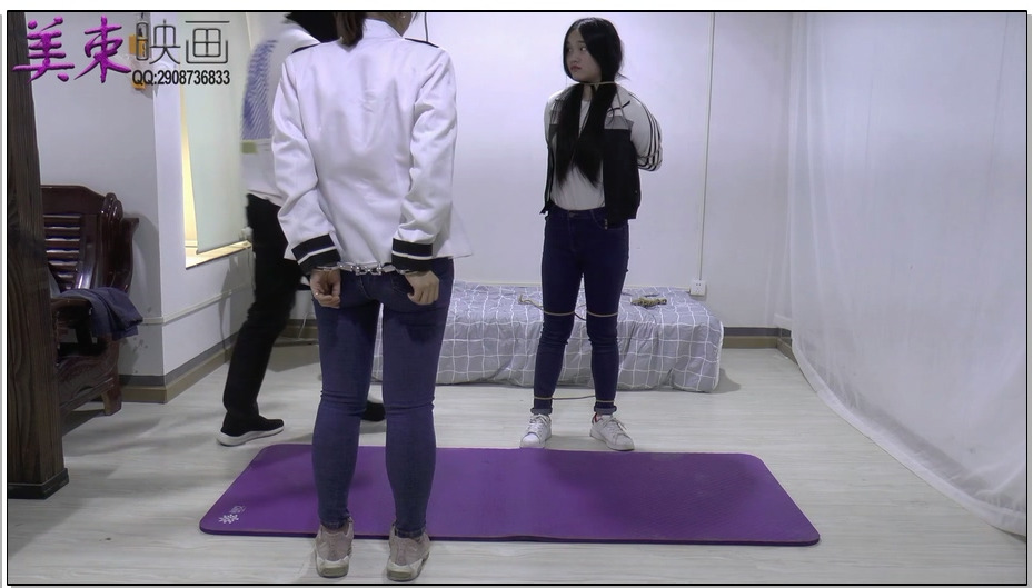 【美束映画】健身教练妹子与小宁 反铐，押解，下跪，五花大绑枪毙