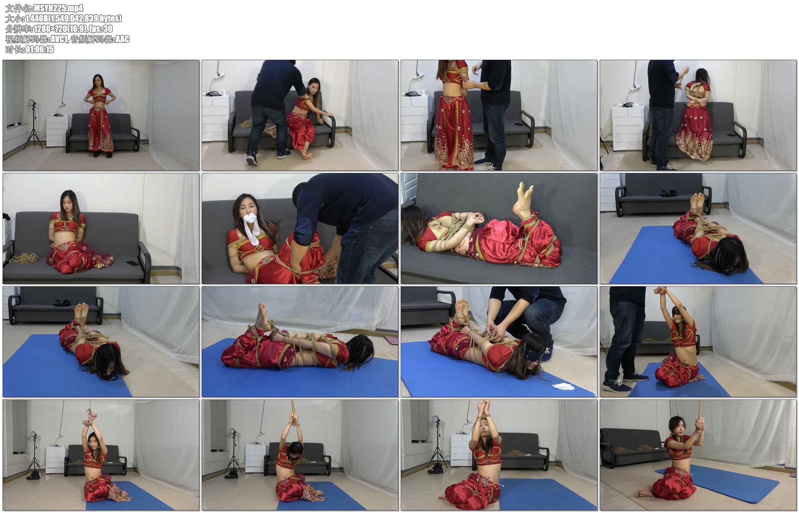 【美束映画】古装妹子的遭遇 驷马,双手吊绑,白丝袜堵嘴,挠脚