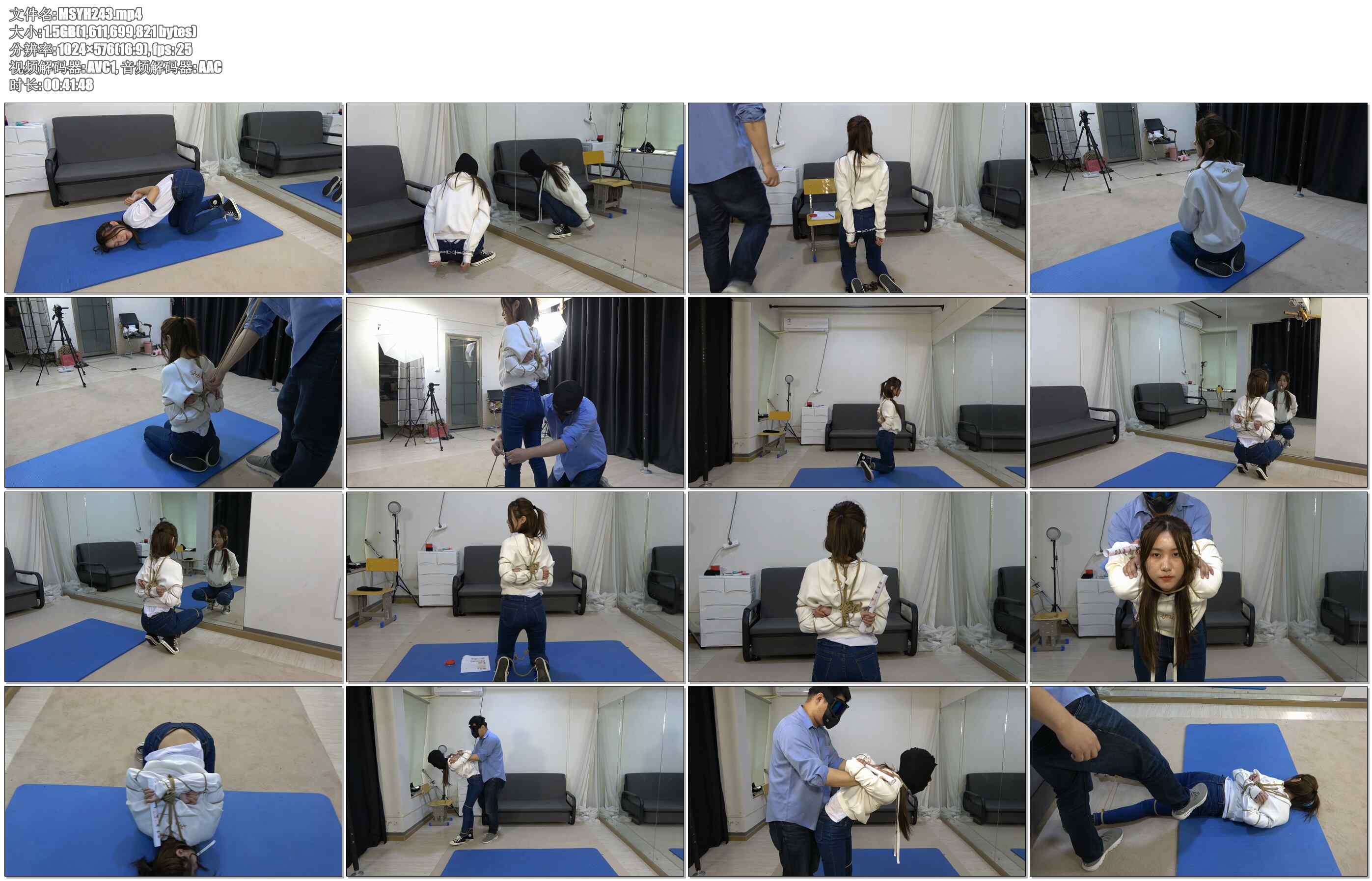 【美束映画】然然 反扭抓捕镣铐捆绑押解 人长的漂亮，身材很棒，柔韧性不错，拍摄也很..