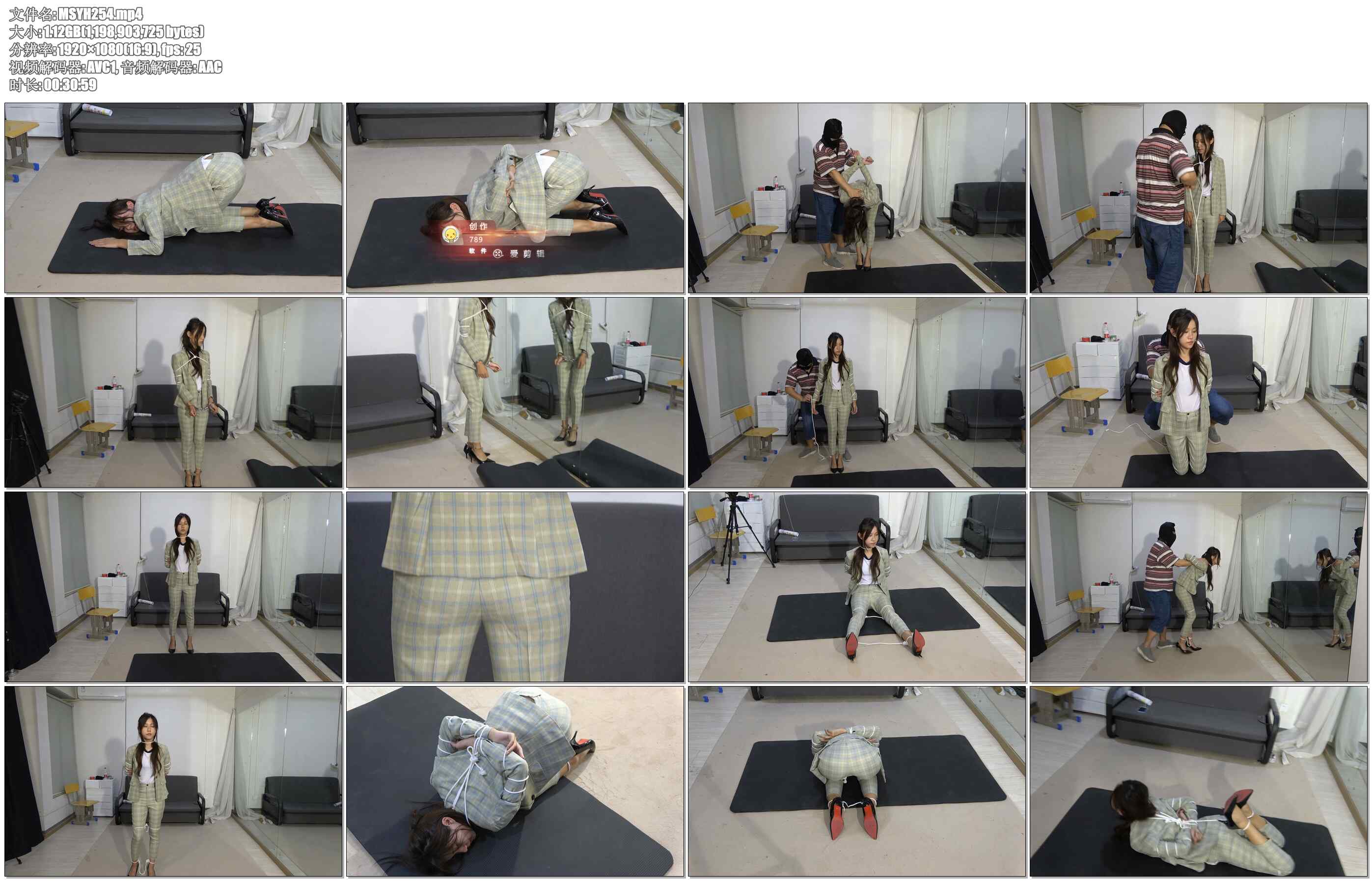 【美束映画】大学生美女甘然，反扭，押解，手铐，脚铐，扎带，押解绑，五花大绑