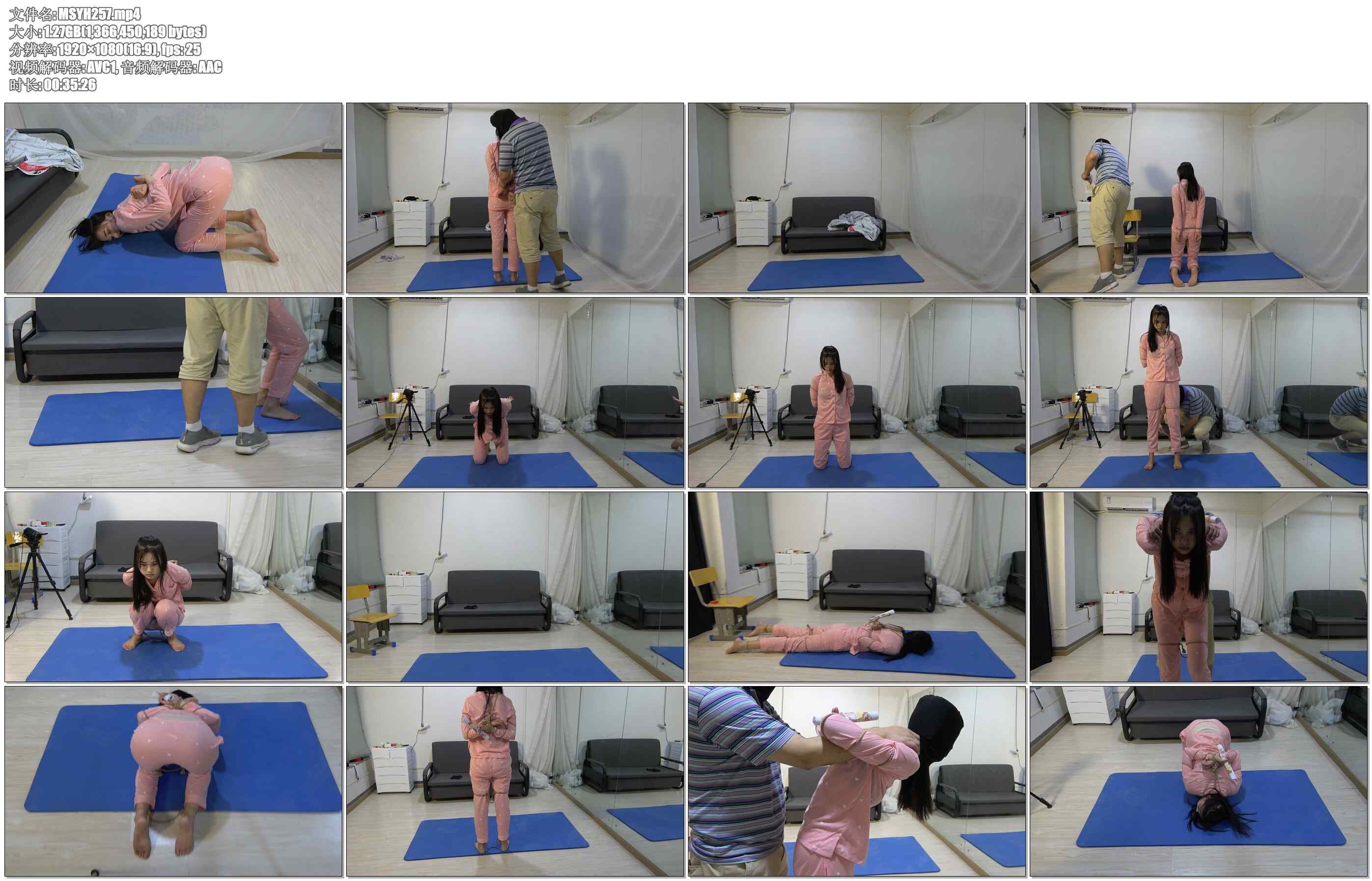 【美束映画】长腿女犯荣荣，可怜的表情让人看了很心疼。抓捕，反扭，手铐，扎带，光脚