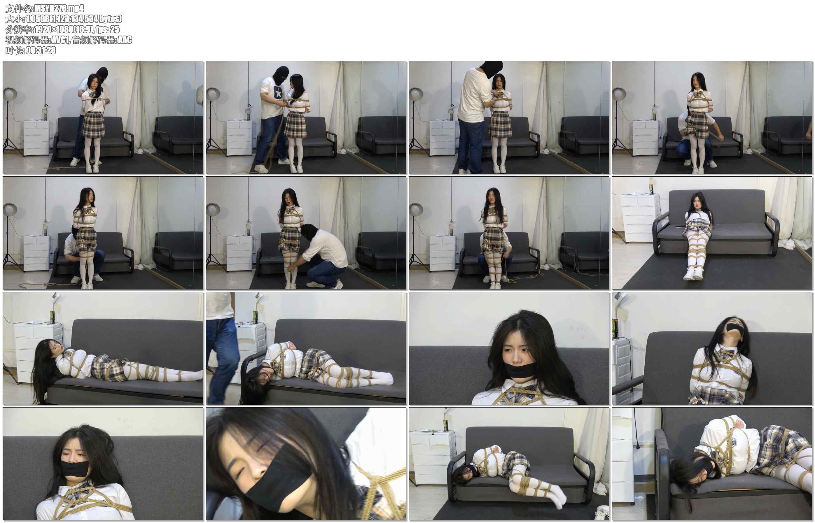 【美束映画】入室劫案之学生妹绑架案 小狐狸学生装白丝捆绑挣扎