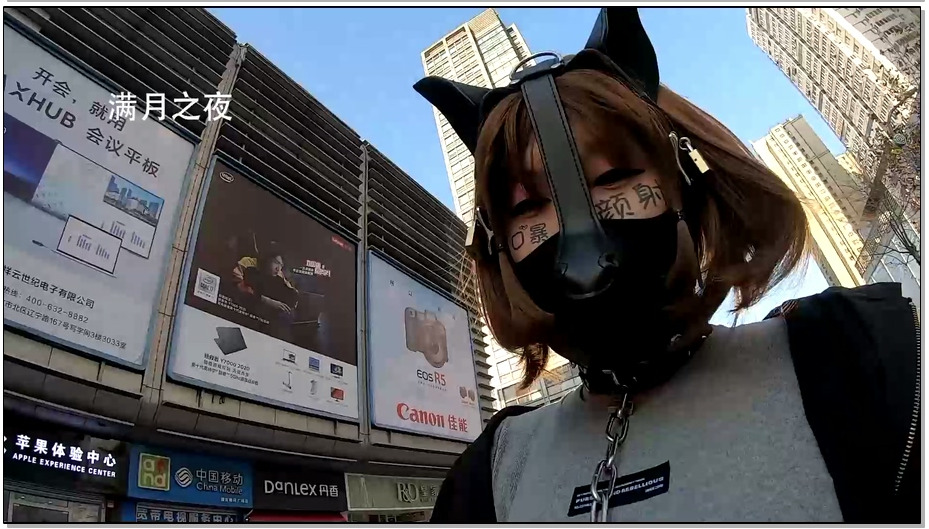 【满月之夜】户外自拍 犬装贞操带电击器