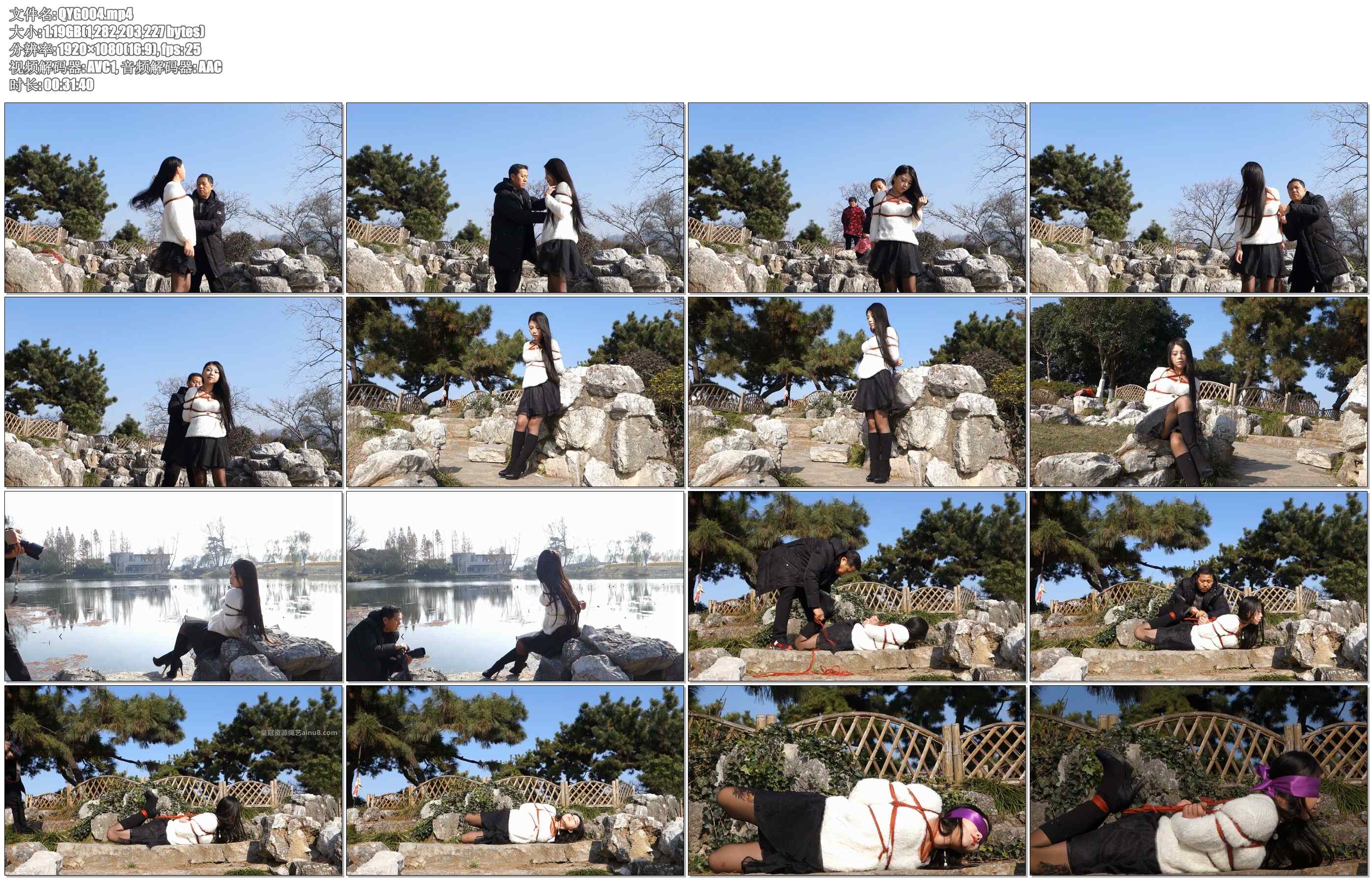 【倾颜阁】户外捆绑被围观，黑丝四马，视而不见或旁若无人，路人与模特心态各异