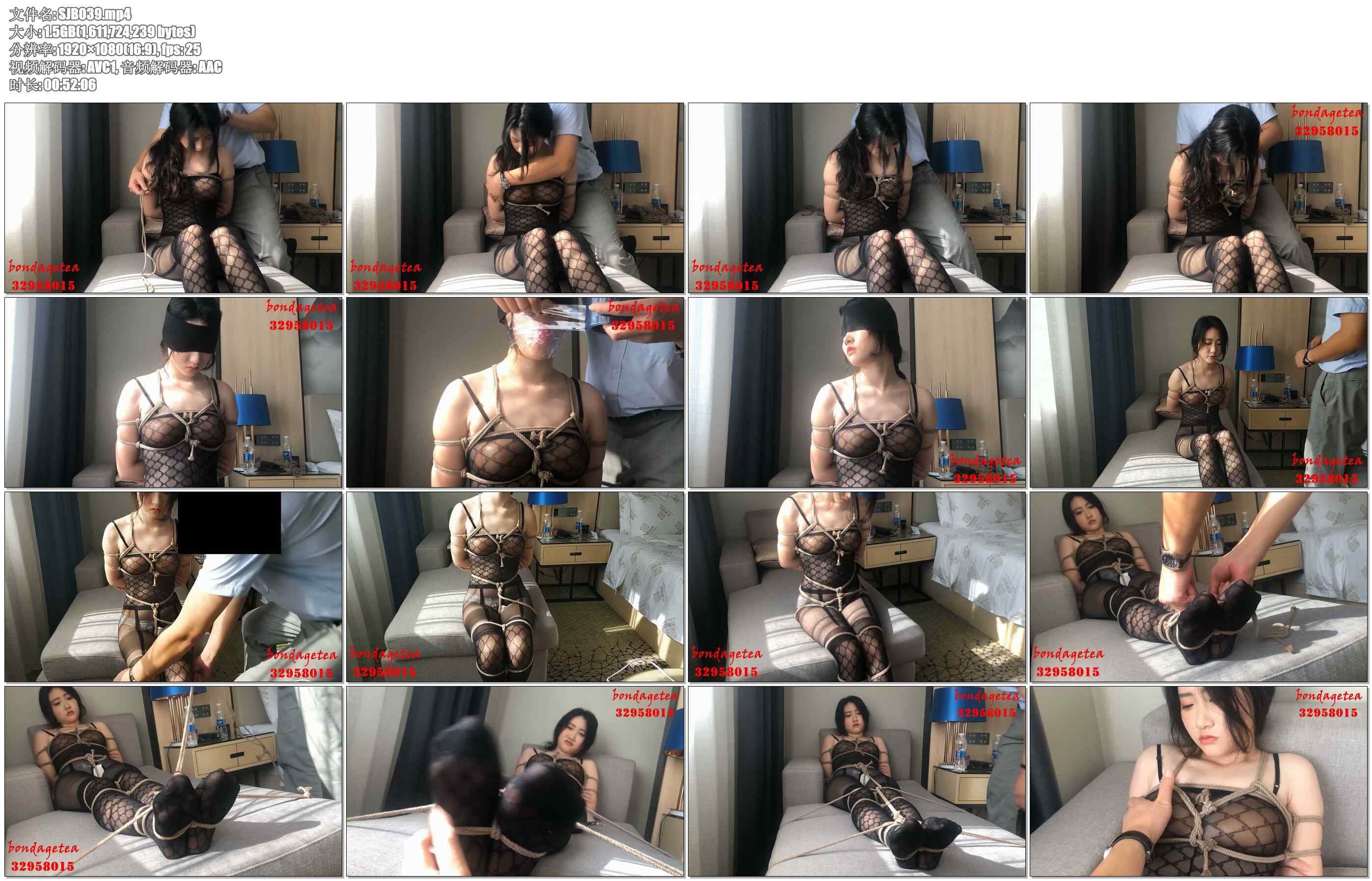 【绳精病】黑色禁忌连体黑丝捆绑