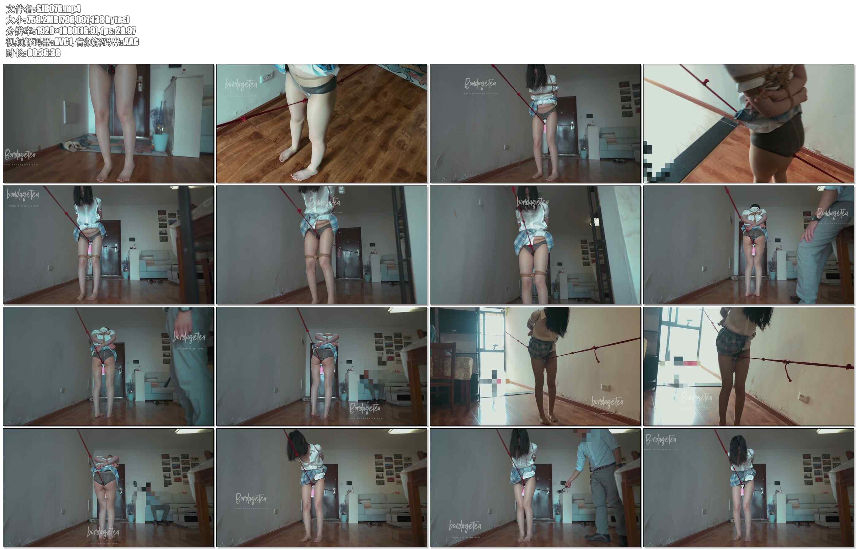 【绳精病】走绳训练 妹子好奇走绳的感觉发起挑战 不料刚开始就喊疼最终湿漉了整条绳子.