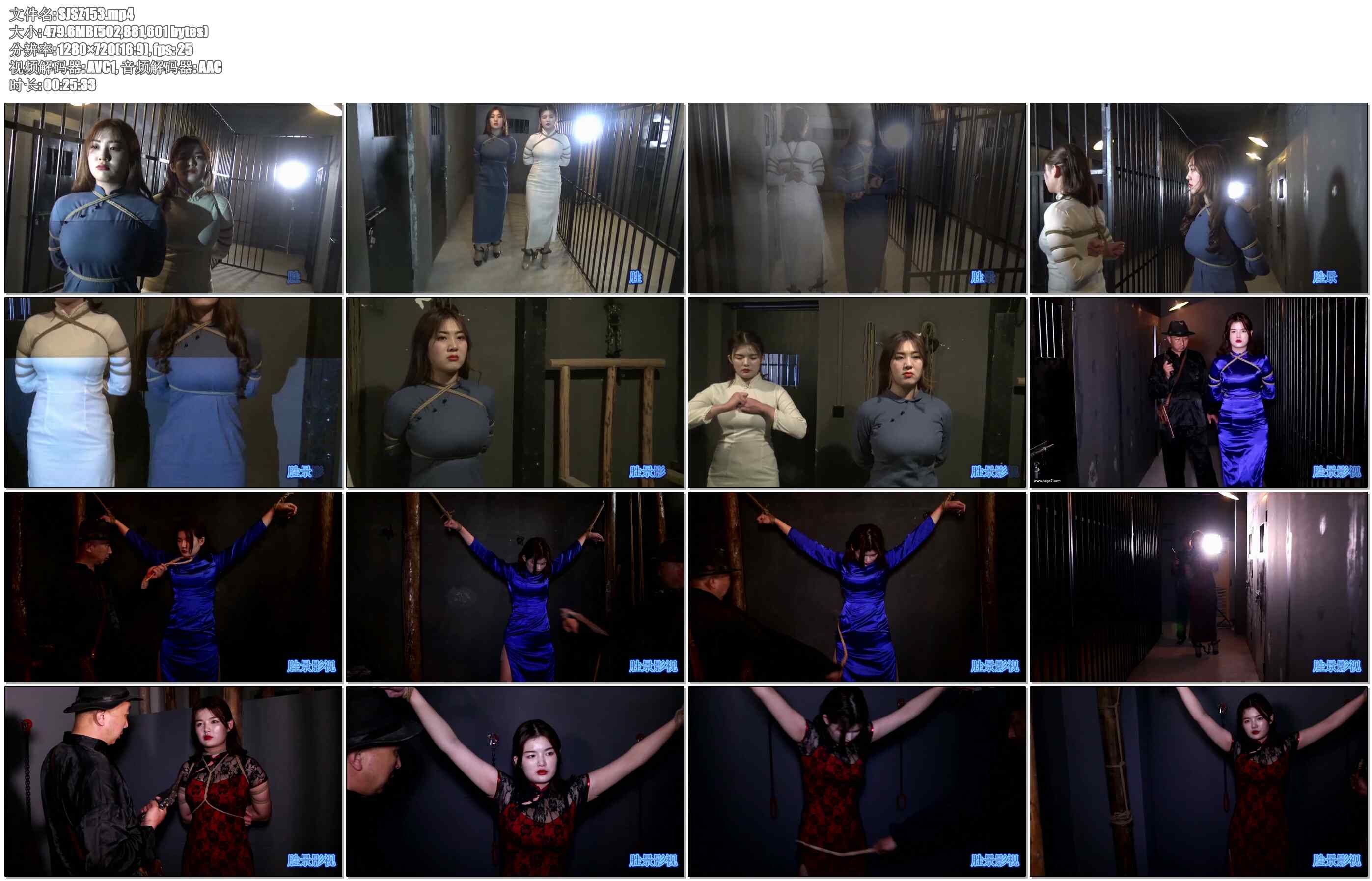 【胜景影视】新模姐妹花 五花脚镣押解 拷问