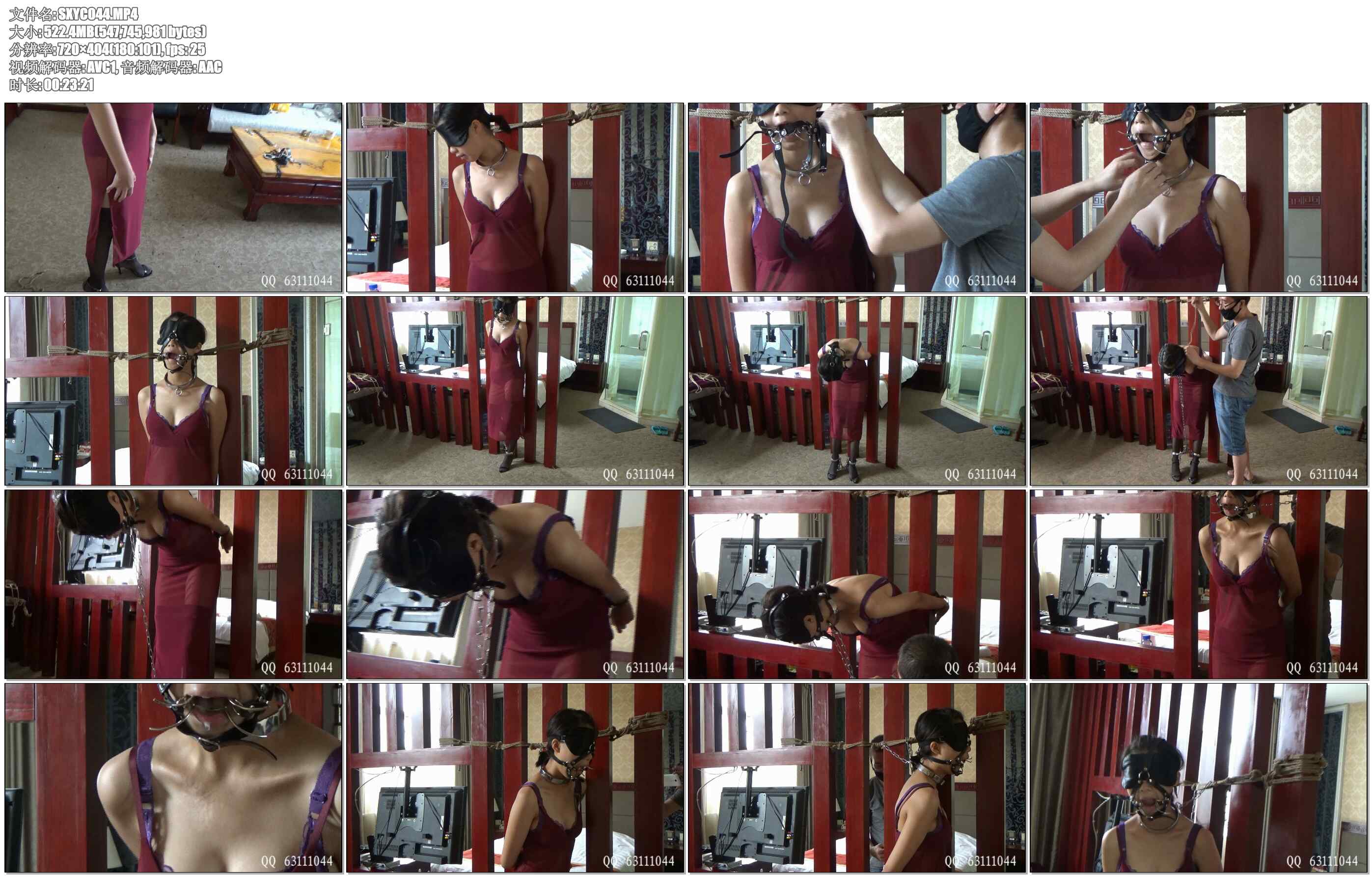 【随心原创】小M M字项圈 强制镣铐手吊 蝴蝶型口塞流口水训练