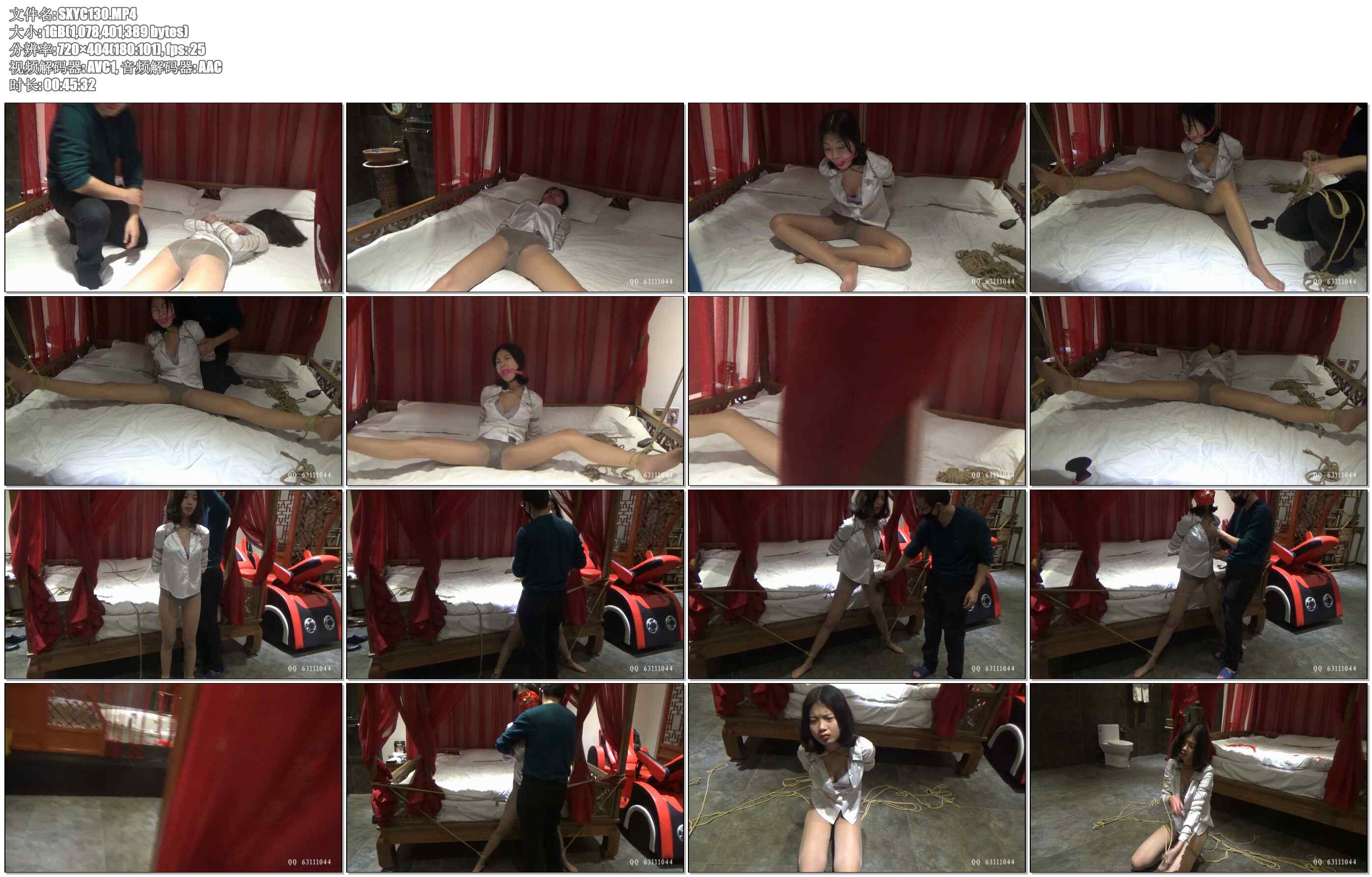 【随心原创】小M蚕丝白衬衣+肉丝五花大绑 古典木床上的蹂躏 痛苦迷离的眼神 让人怜