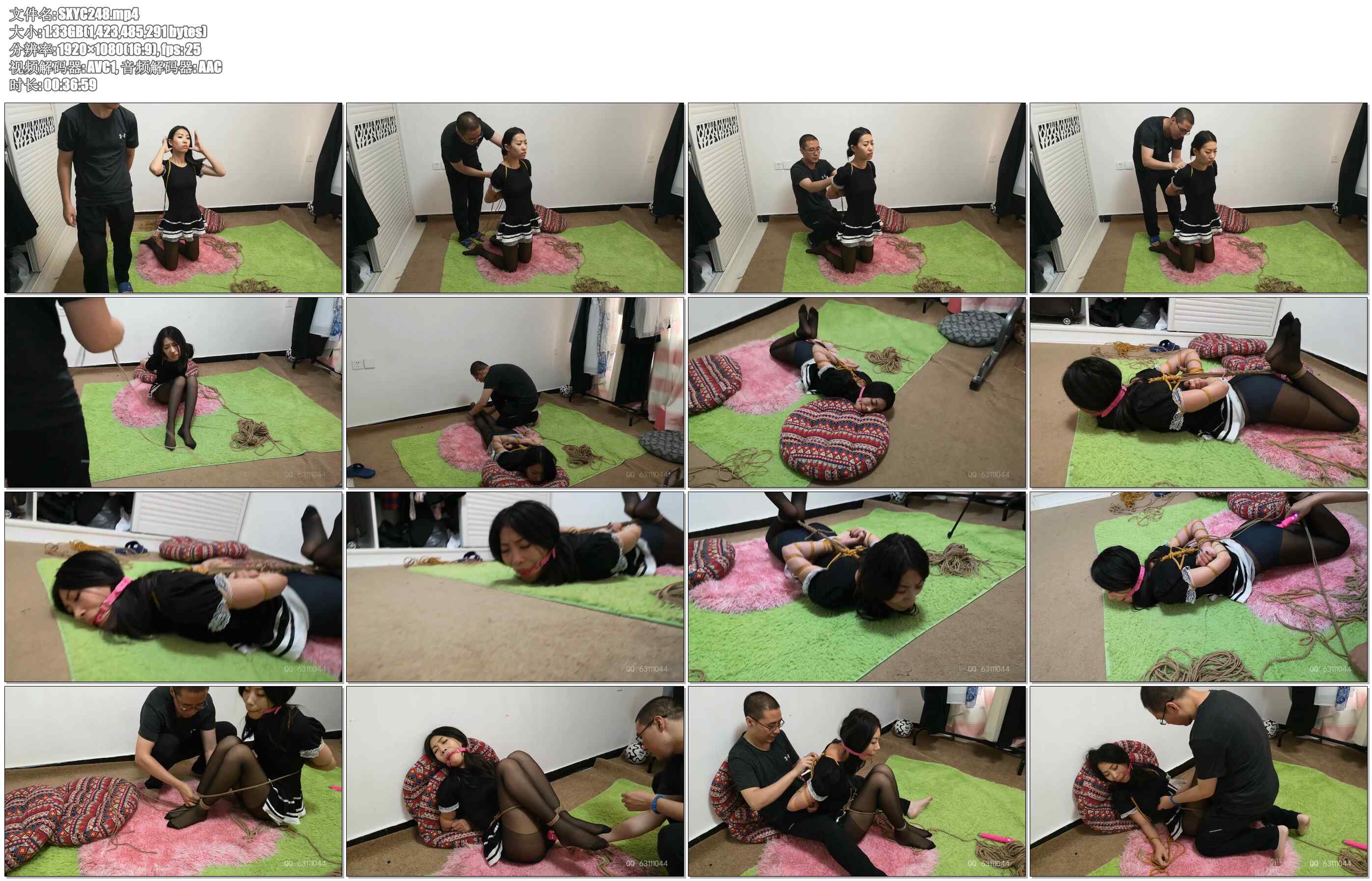 【随心原创】诺米 女仆装 细麻绳五花紧缚 驷马挠痒