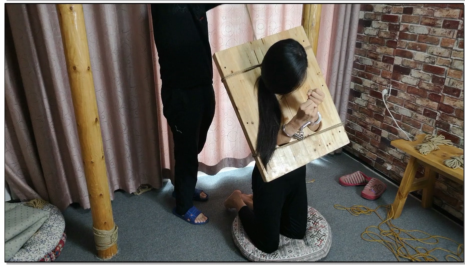 【随心原创】安雅 黑衣女侠 木枷 吊颈 斩标 细麻绳紧缚五花 忍耐力很好