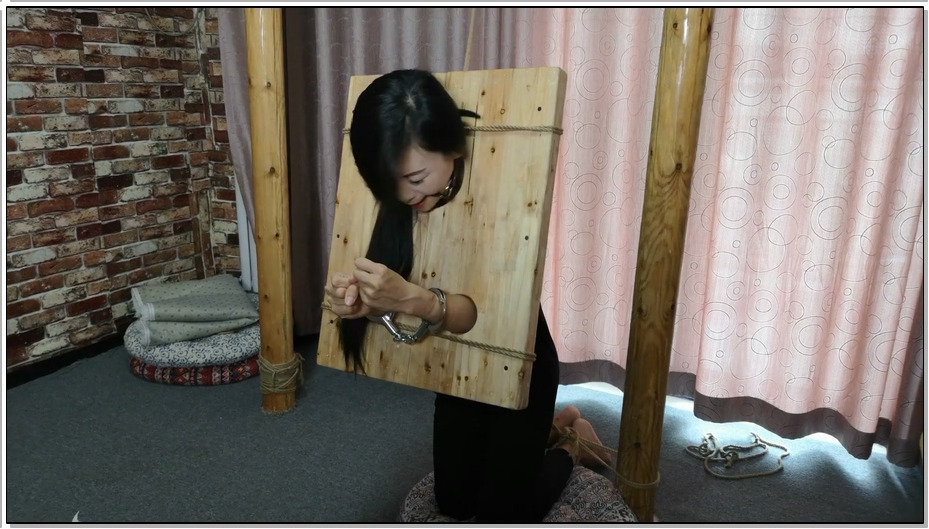 【随心原创】安雅 黑衣女侠 木枷 吊颈 斩标 细麻绳紧缚五花 忍耐力很好