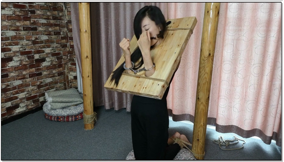 【随心原创】安雅 黑衣女侠 木枷 吊颈 斩标 细麻绳紧缚五花 忍耐力很好