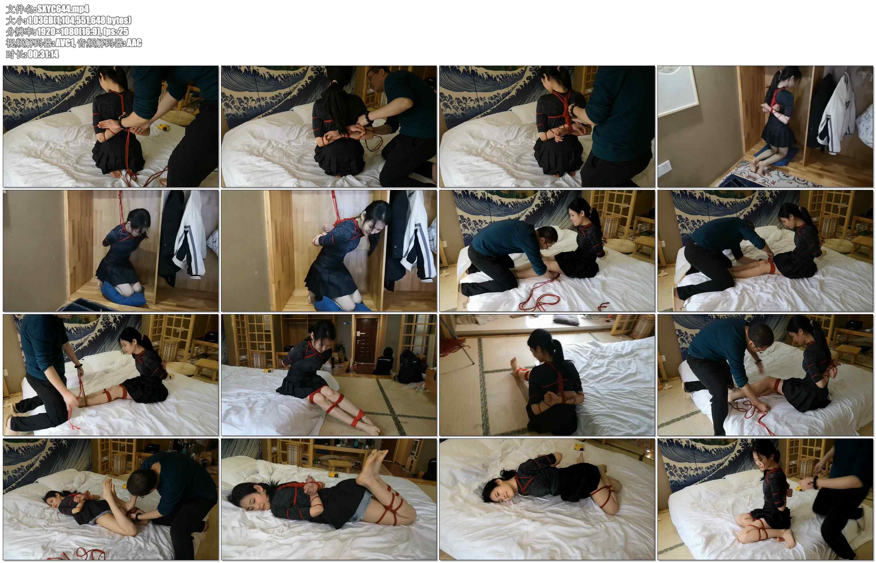 【随心原创】林夕 红绳五花紧缚 柜子放置