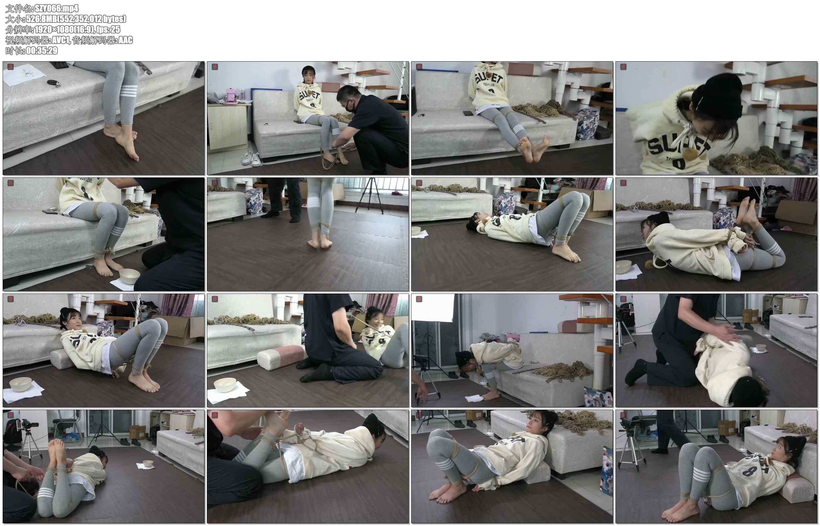 【绳之韵】新人点点上 可爱萝莉、漂亮脚丫，扔在地上翻滚啊！小萝莉！捆绑手脚，花…