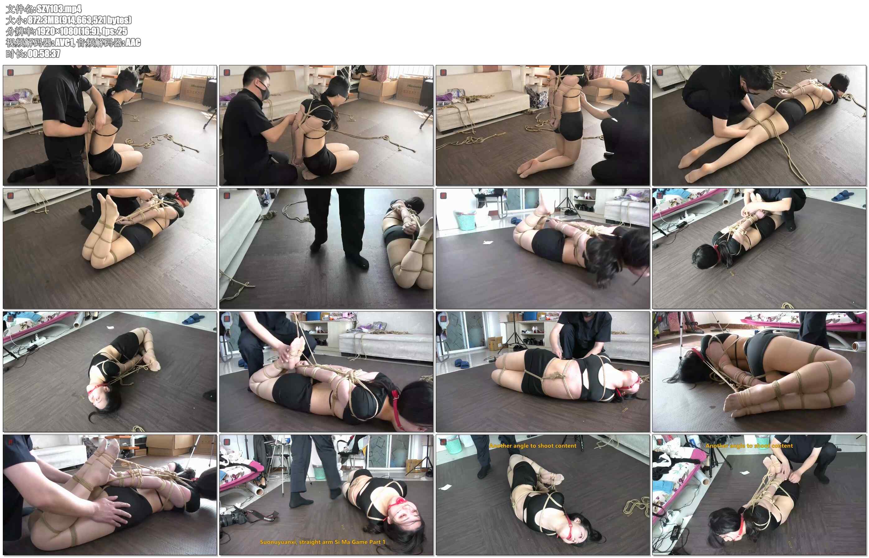 【绳之韵】真M，可爱小绳奴原希，直臂驷马绳虐、TK，：驷马股绳、极限捆绑