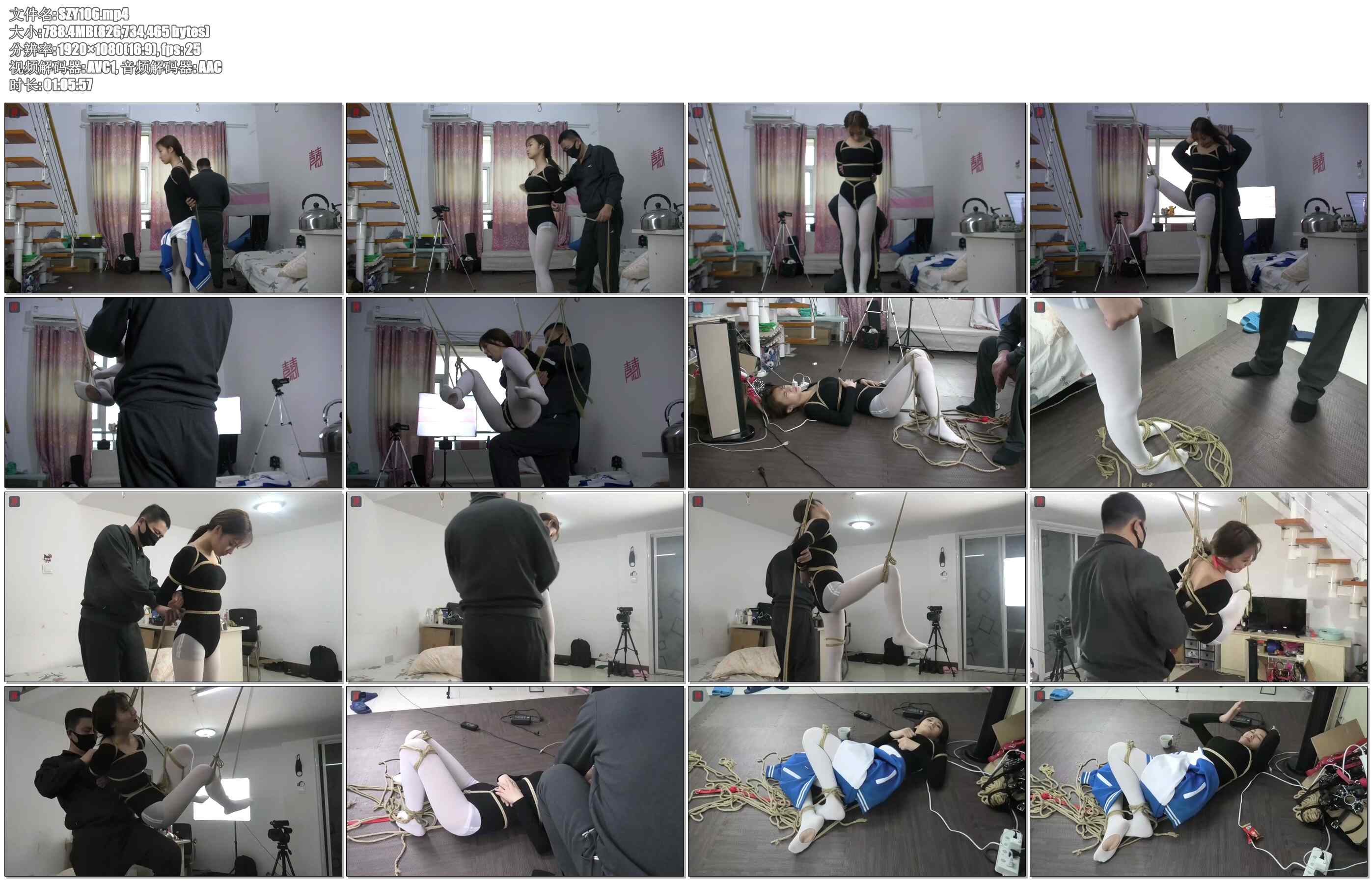 【绳之韵】私人助理兼萝莉绳模点点，体操服、白丝，凌空分腿、股绳悬吊，娇嫩胴体、小..