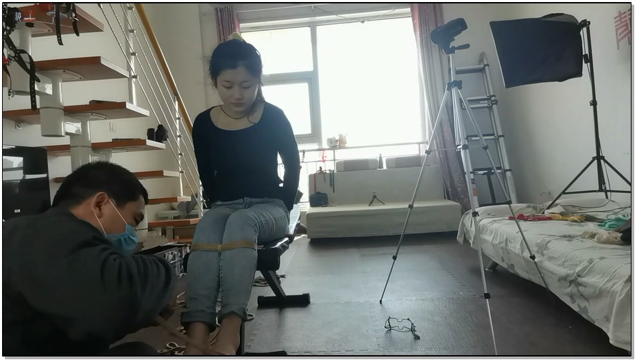 【绳之韵】四月100分钟“大片”！龙缚美少女，机关术震震游戏，极限开口器虐口