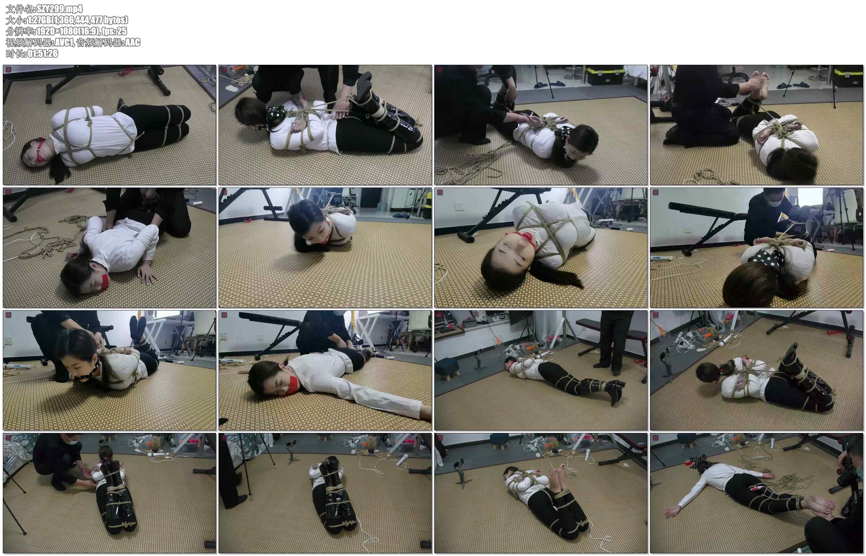【绳之韵】娃娃脸、大胸，高挑靓丽美少女羽灵漆皮长靴极限驷马绳戏，口球、原味，美足.