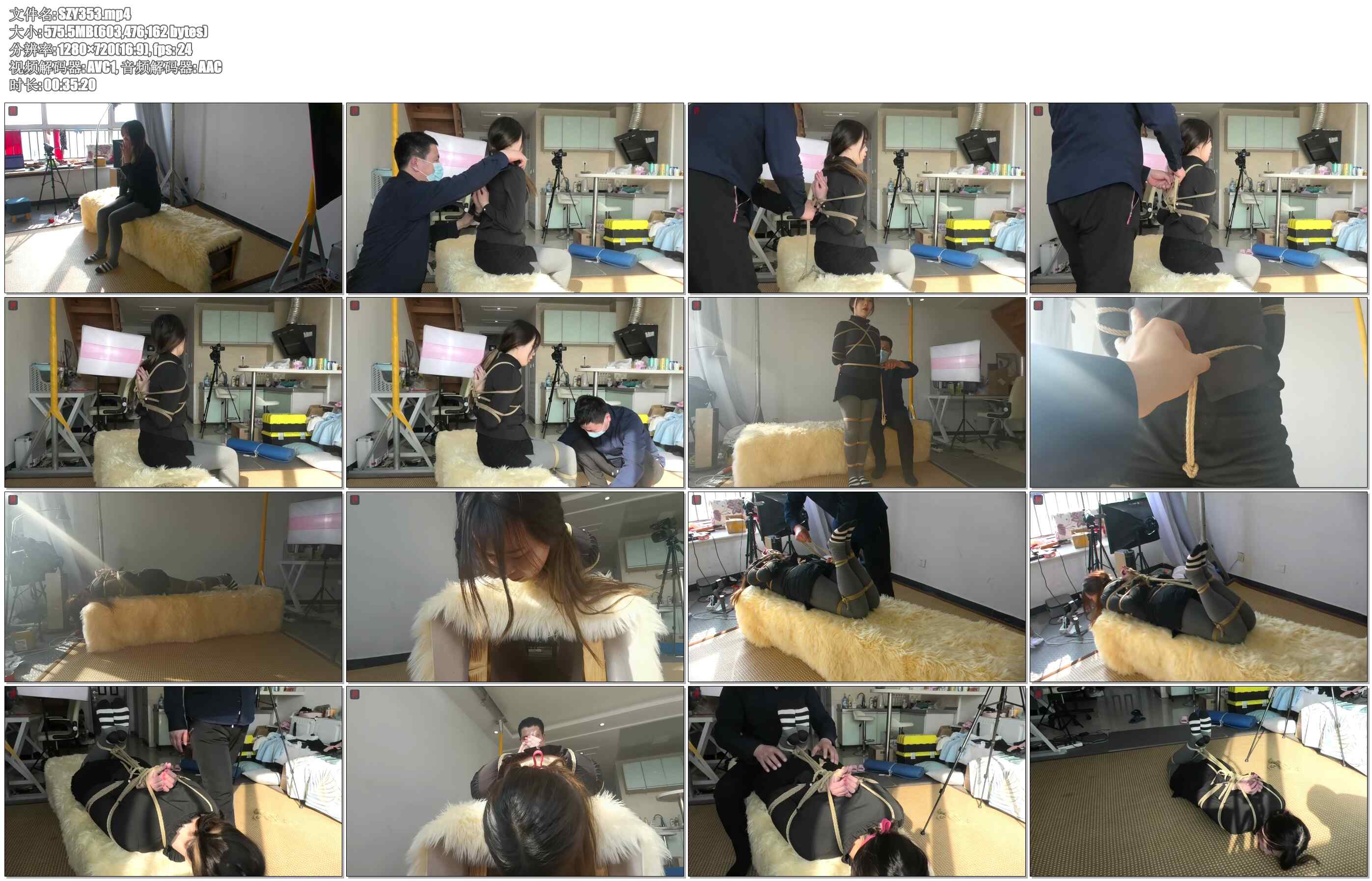 【绳之韵】瑶瑶：绑的有点狠，但是手法并不算重，这丫头的呻吟与挣扎却都很真实、够“…