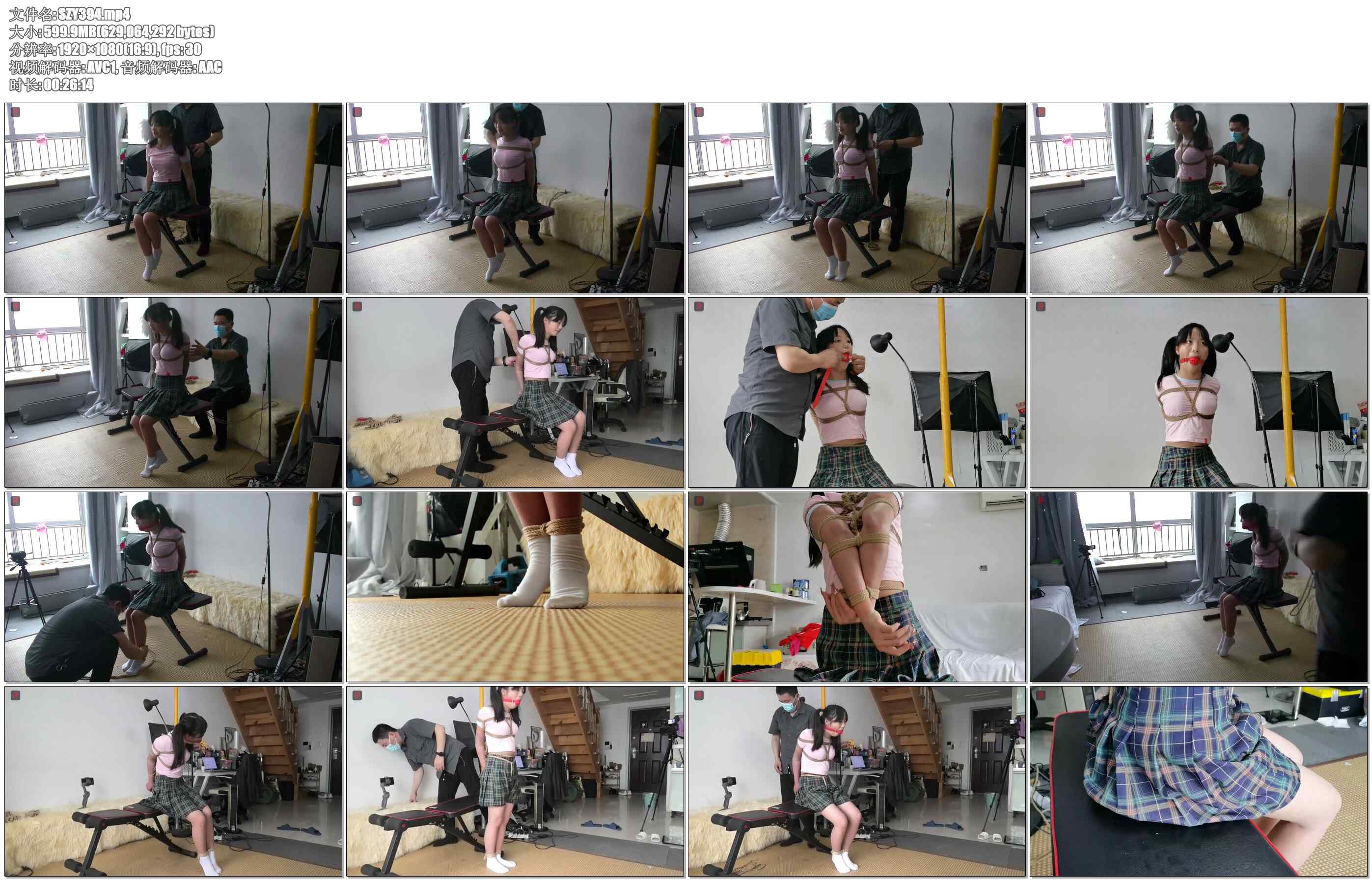 【绳之韵】可爱LO娘，新人娃娃：白袜、JK、双马尾，大号口球，痛苦的直臂
