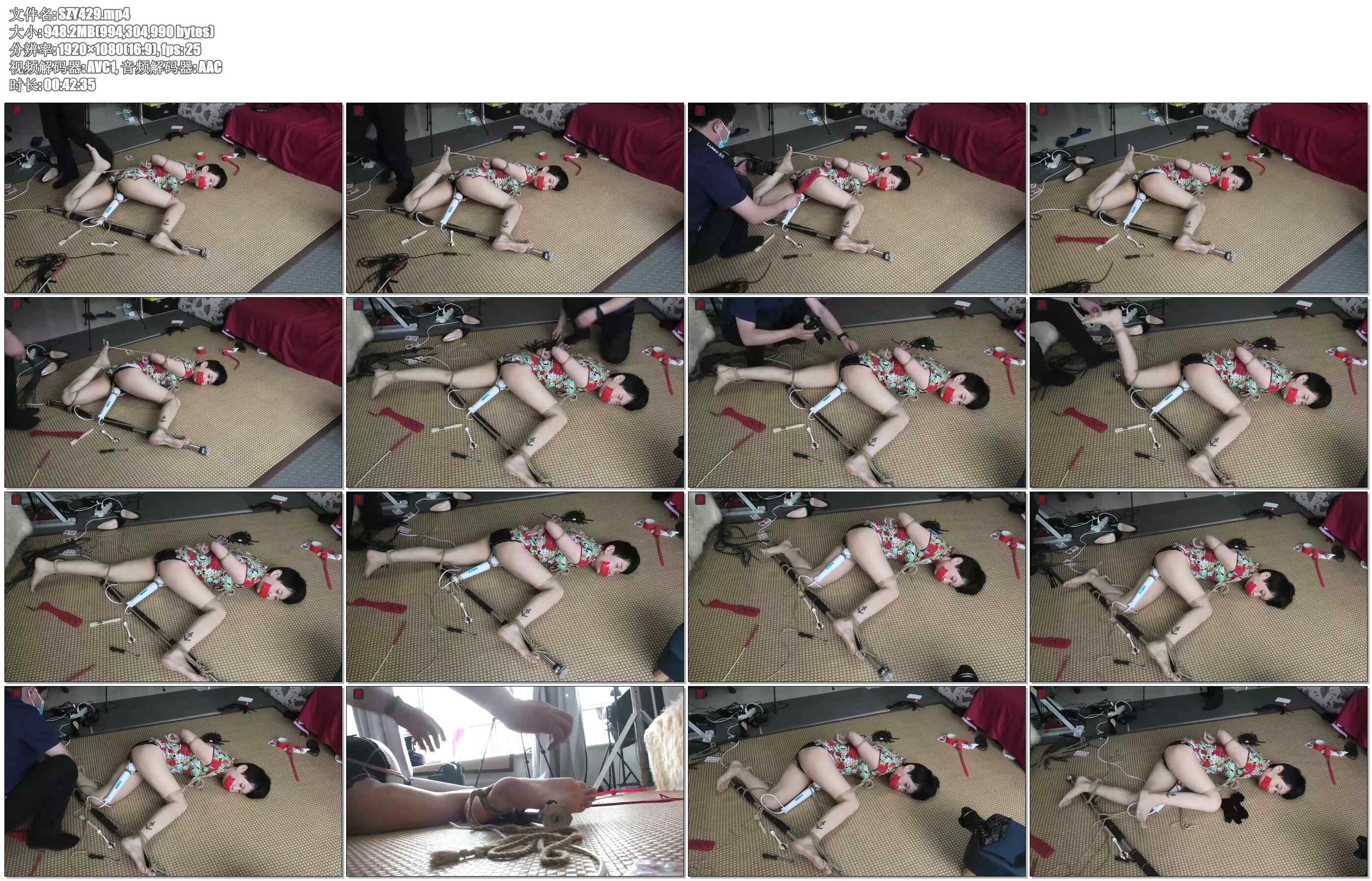 【绳之韵】寂寞少妇紫萱羞耻的强制分腿固定，SP、鞭打、强高，原味封堵（整双连裆丝袜..