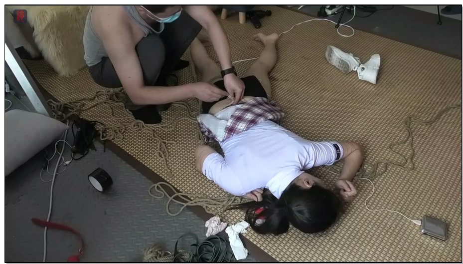 【绳之韵】极限GC研究系列，菲菲：痉挛的马甲线女生，晶莹的汗水、绝望的呼号、无法控..
