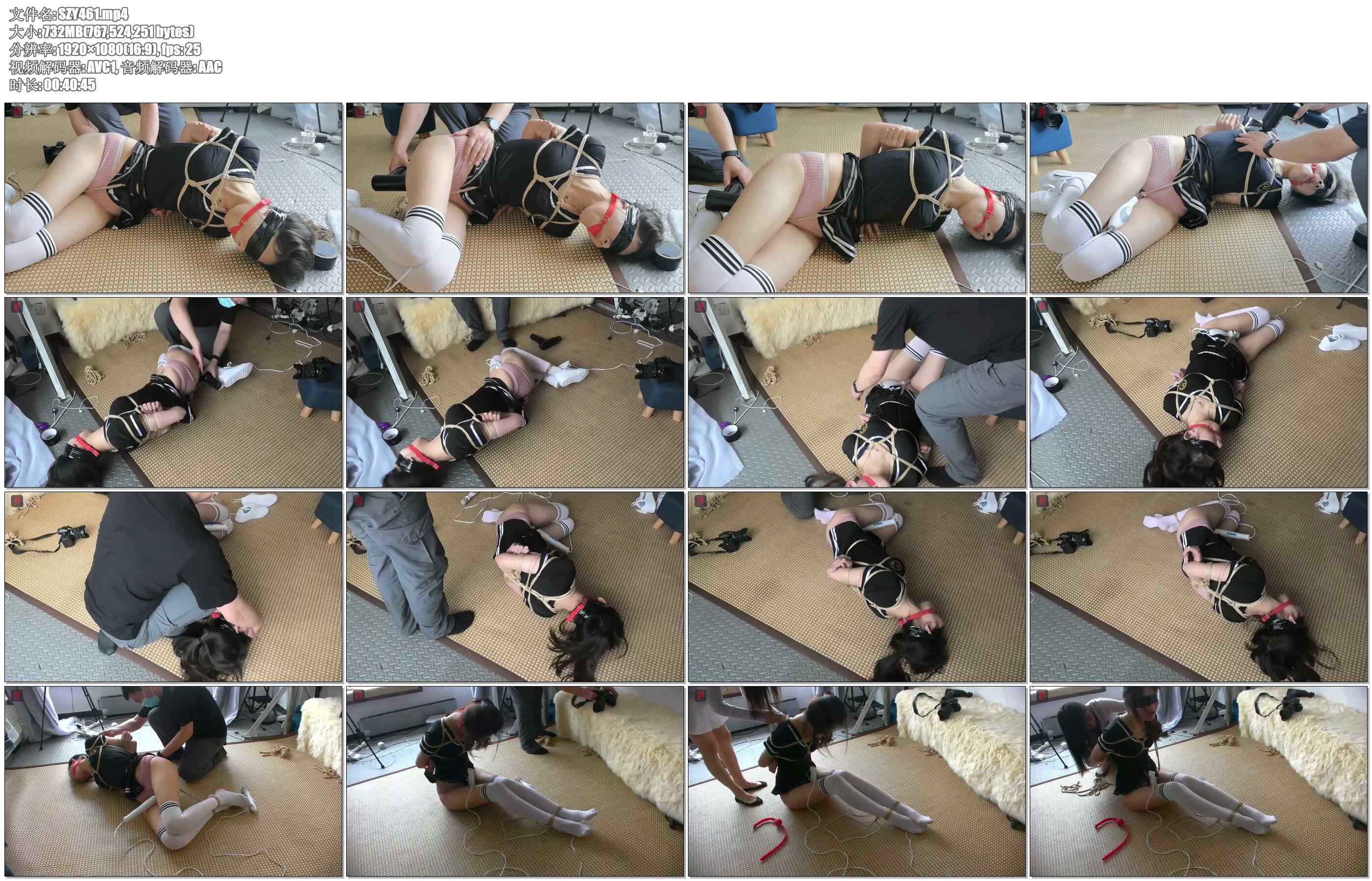 【绳之韵】阿娇，白丝过膝袜、情趣jk，驷马强高、蹂躏、tk白丝脚，挣扎与呻吟