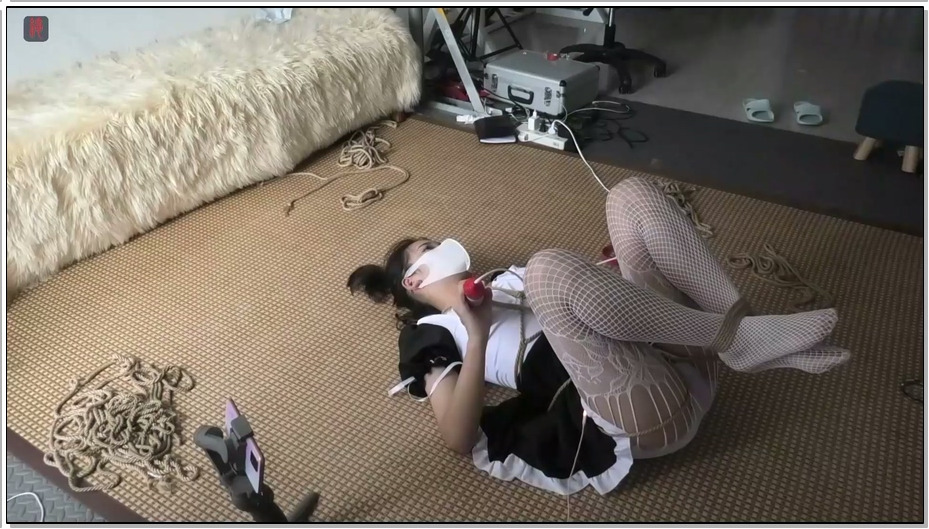 【绳之韵】自虐女孩瑾瑜绳奴养成系列之网袜女仆的自缚、自嗨