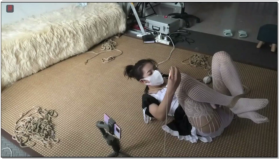 【绳之韵】自虐女孩瑾瑜绳奴养成系列之网袜女仆的自缚、自嗨